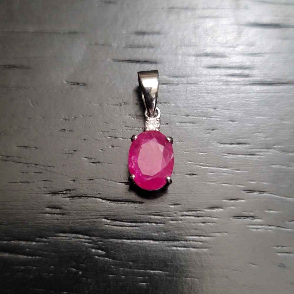 Ruby Silver Pendant - image 1